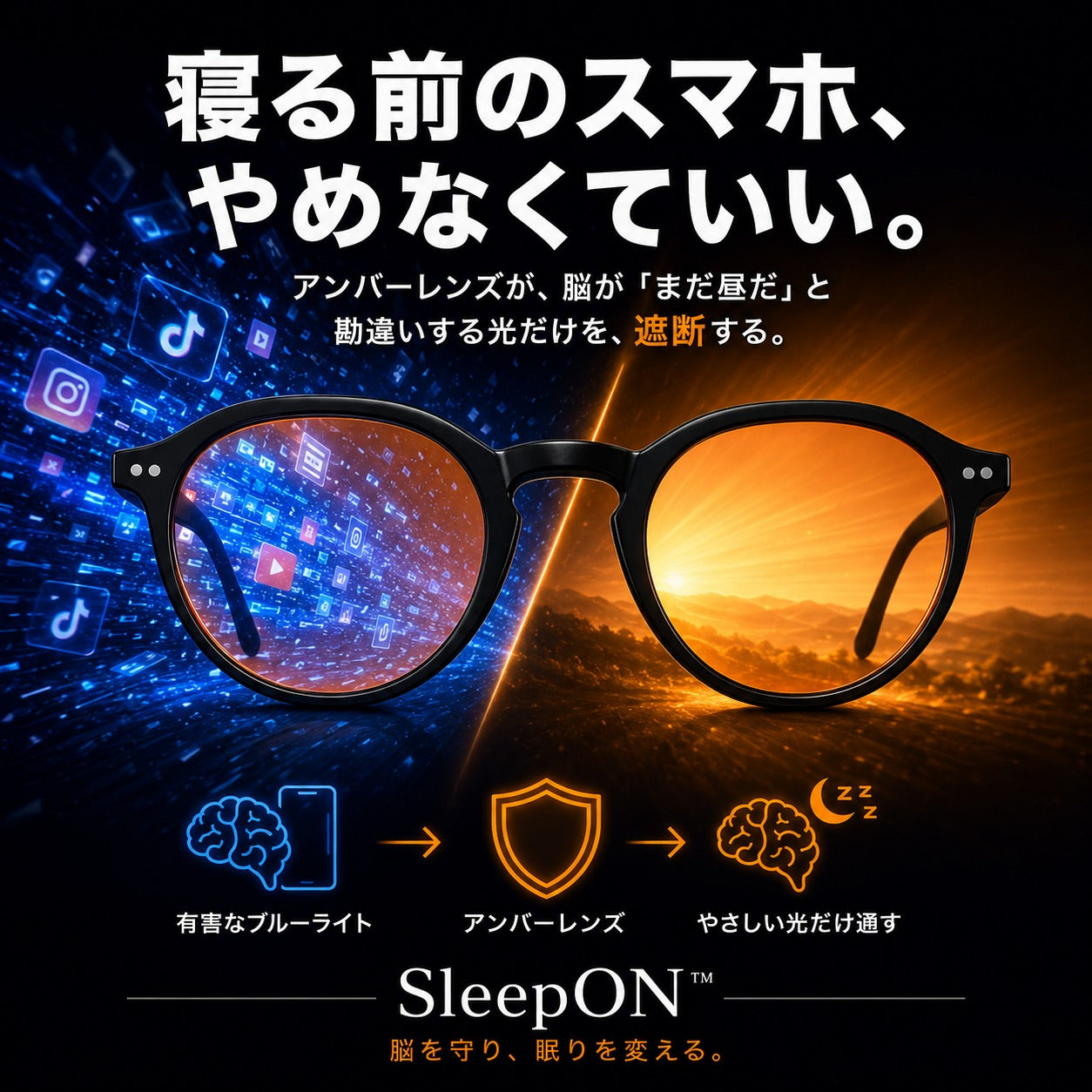 SleepON™ 睡眠メガネ
